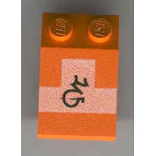 Part 3298px8 Orange Slope 33 3 x 2 with SW White and Black Patter 